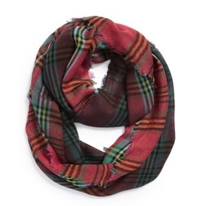 Dip Dye Plaid Infinity Scarf